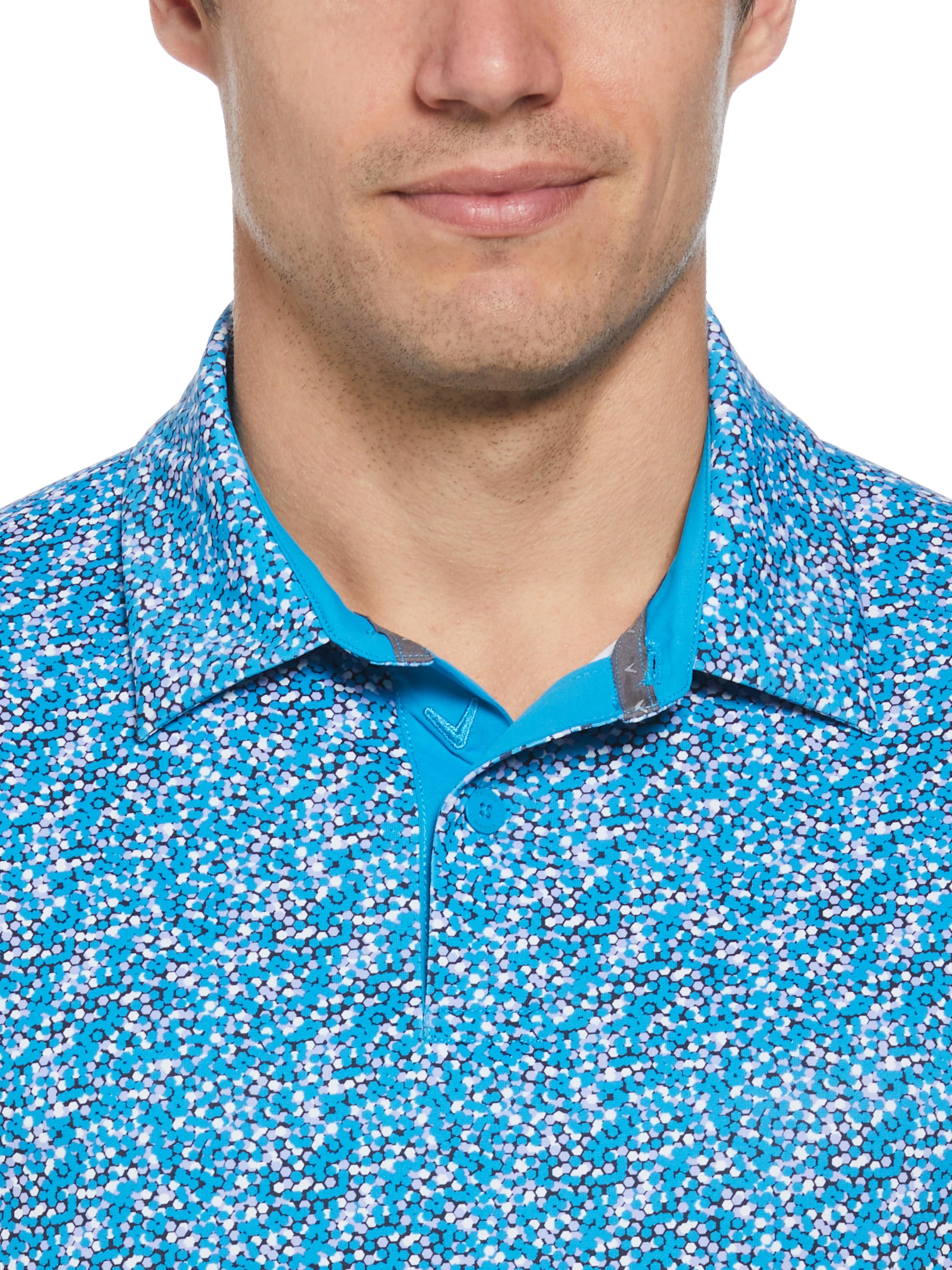 Big & Tall Hexagon Confetti Print Golf Polo - Image 3