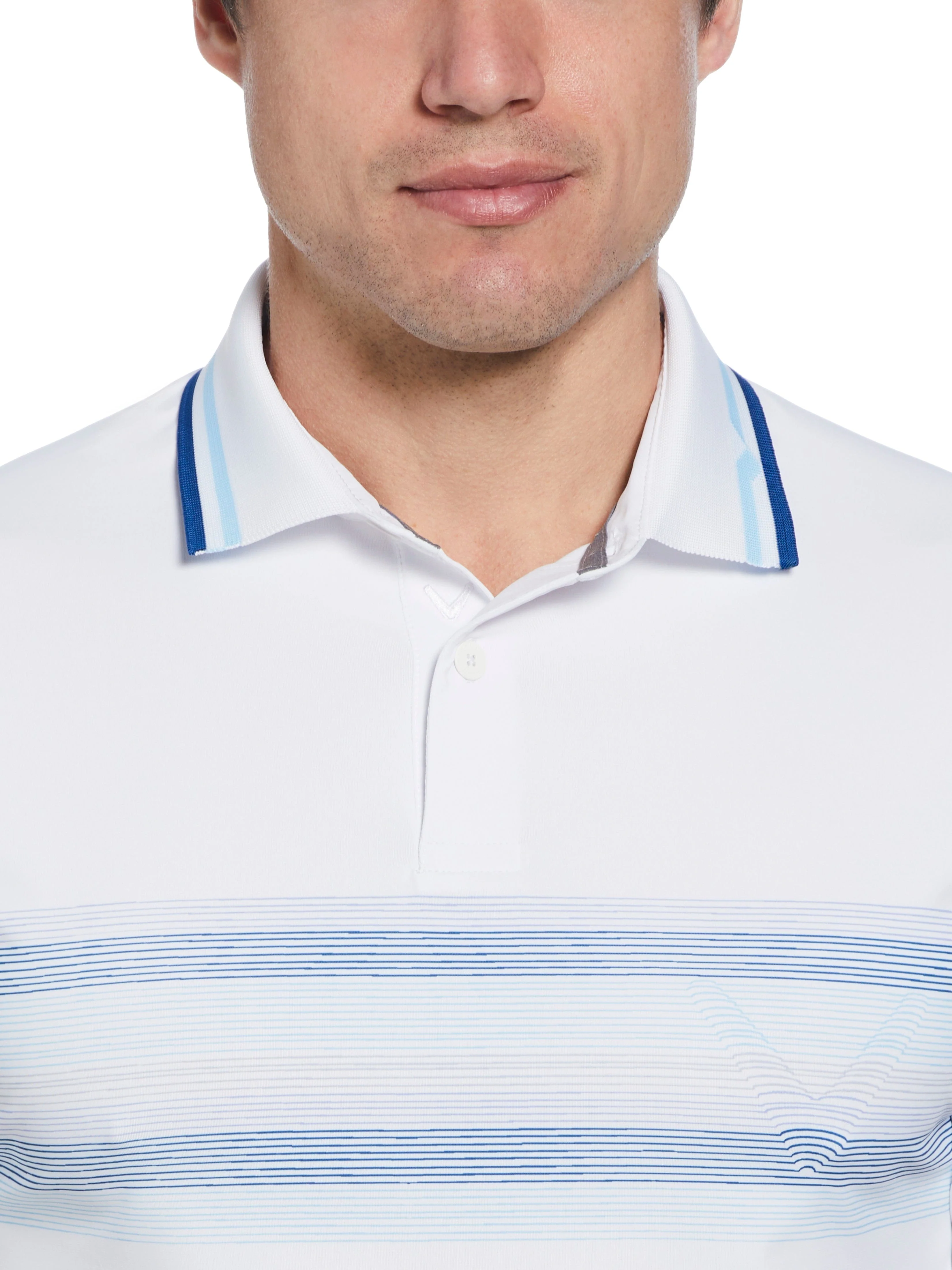 Mens Engineered Roadmap Chevron Print Polo - Image 3